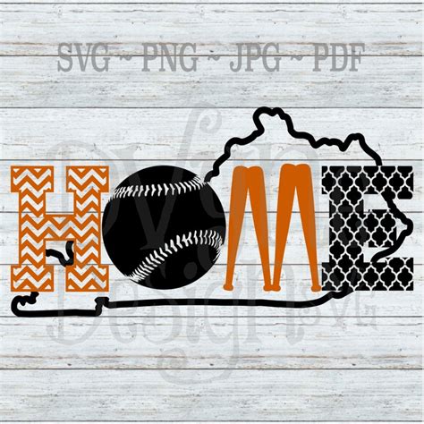 Kentucky Home Baseball Svg State Of Ky Baseball Home Ky Etsy