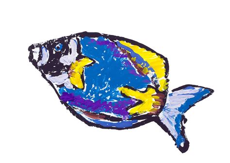 Acanthur Painted Abstract Fish Drawing By Aleksandr Volkov Fine Art