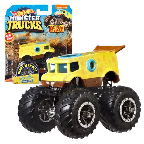 Машинка Mattel Hot Wheels Монстр Трак Мультяшный автомобиль FYJ ГУБКА БОБ КВАДРАТНЫЕ ШТАНЫ
