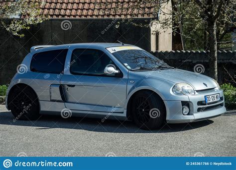 Profile View Of Grey Renault Clio V Parked In The Street Editorial