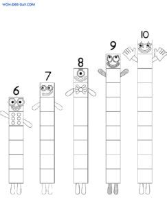 Раскраски Намбер Блокс - Распечатать для детей