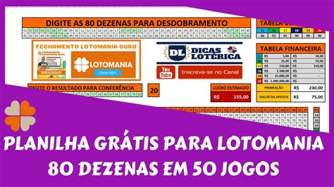 Planilha Gr Tis Para Lotomania Jogando Dezenas Em Jogos