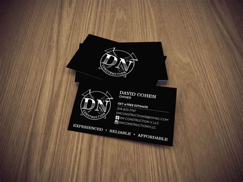 Construction Company Business Card Design Bracha Designs
