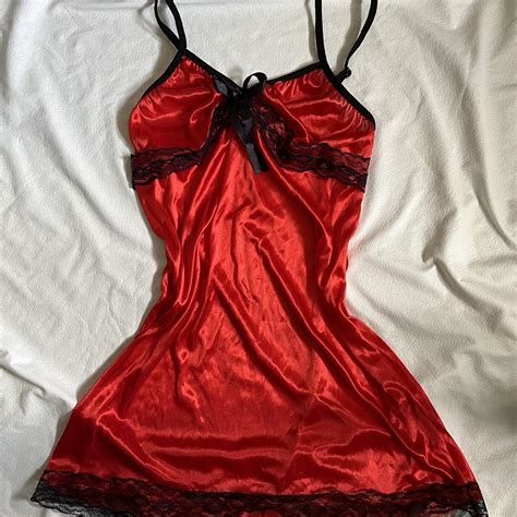 Y K Red And Black Lacey Sheer Lingerie Top Depop