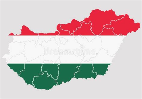 Map of Hungary with flag stock illustration. Illustration of europe ...