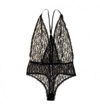 Women Deep V Lace Babydoll One Piece Lingerie S XL Black C W CS