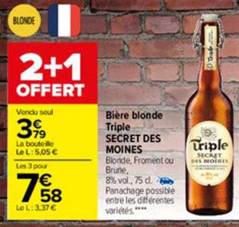 Promo Bi Re Blonde Triple Secret Des Moines Chez Carrefour Icatalogue Fr