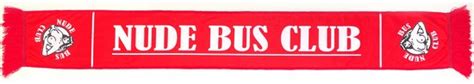 Sjaal Met Opdruk Dames Heren 147x18cm Nude Bus Club Rood Met