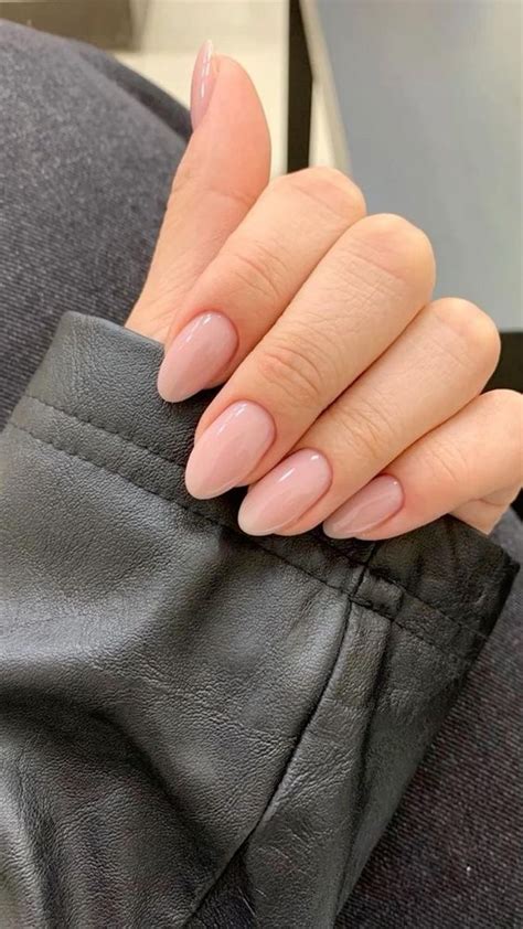 Simple Nude Nails Gel Nails Oval Nails Stylish Nails