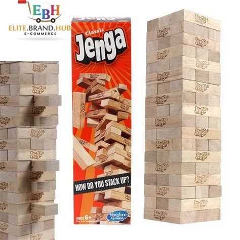 Wooden Building Bricks Stacking Classic Traditional Toppling Tumbling