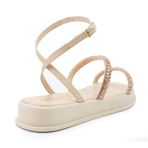 Sand Lia Flatform Sua Cia Nude Cristais