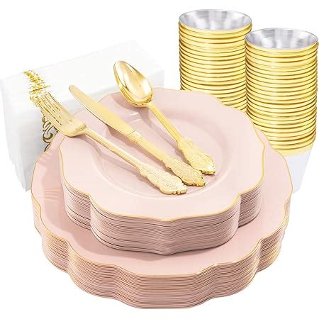 Amazon By Madee Elegant Disposable Dinnerware Set Pcs For