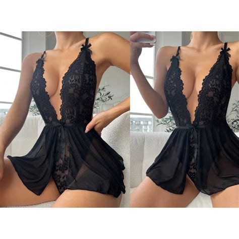 Body Renda Sensual Abertura E Saia Em Tule Lingerie Sexy Completa Sem Bojo Feminino Shopee