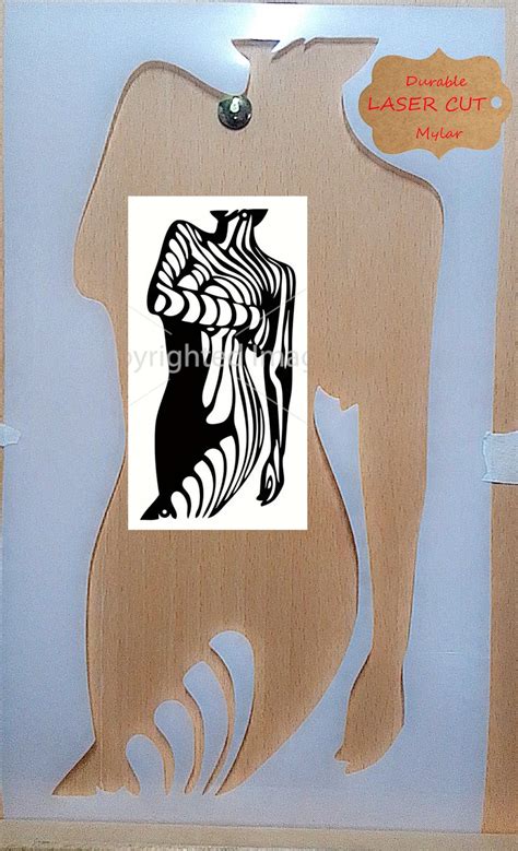 Abstract Nude Stencil Airbrush Art Stencil Artists Nude Template 3 Sizes Available Mylar Ships