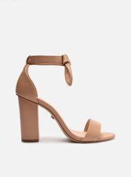 Sand Lia Nude Couro Salto Bloco Alto Isabelli Arezzo