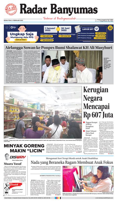 Epaper Senin Februari Radar Banyumas Digital Edition