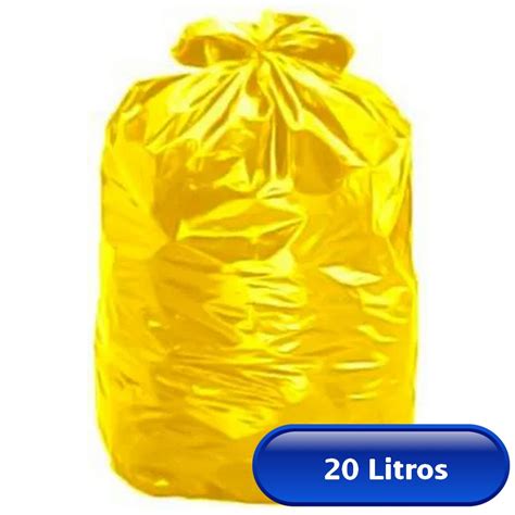 Saco P Lixo 20 Lts Amarelo 40cm X 45cm 0 4 Micras C 100 Ludi