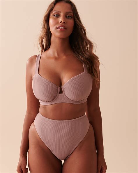 Haut De Bikini Balconnet Bonnet D Textur Casablanca Cacao La Vie En Rose