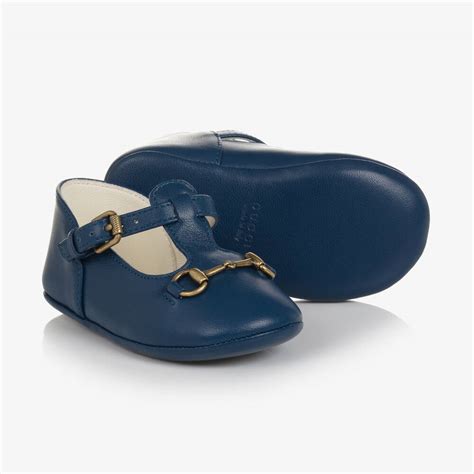 Gucci - Blue Leather Pre-Walker Baby Shoes | Childrensalon