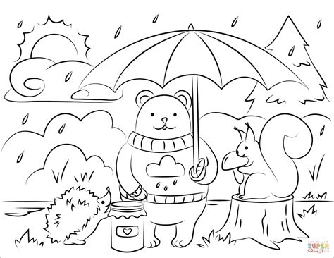 Fall Animals coloring page | Free Printable Coloring Pages