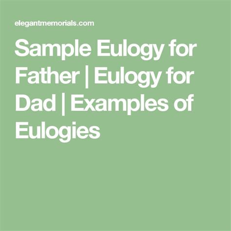 Sample Eulogy for Father | Eulogy for Dad | Examples of Eulogies ...