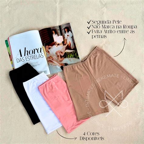Kit Short An Gua Liso Segunda Pele Feminina Shortinho Bermuda Lingerie Moda Intima Shopee Brasil