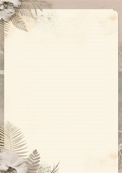 A Blank Note Paper On Beige And Brown Paper With Flora Background Wallpaper Image For Free ...