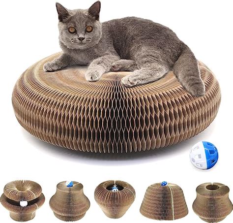 Griffoir Pour Chat Carton Magic Organ Cat Scratching Board Avec Boule