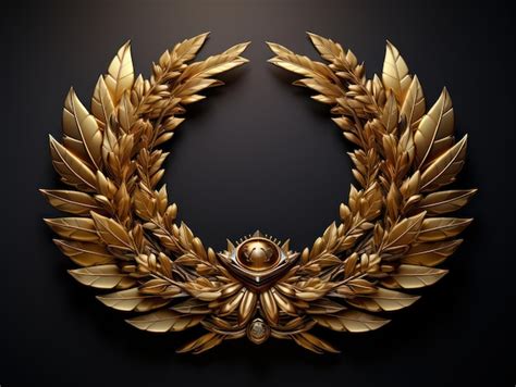 Premium Ai Image Vector Gold Laurel Leaf Crown Wide Field Arial Of