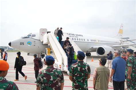 Pesawat Boeing 737 TNI AU Kembali Ke Tanah Air Usai Melaksanakan Misi