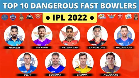 IPL 2022 Top 10 Most Dangerous Fast Bowlers Of All 10 Teams IPL 2022