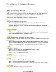 Evaluating Theories: Key Criteria for Effective Frameworks | Course Hero 