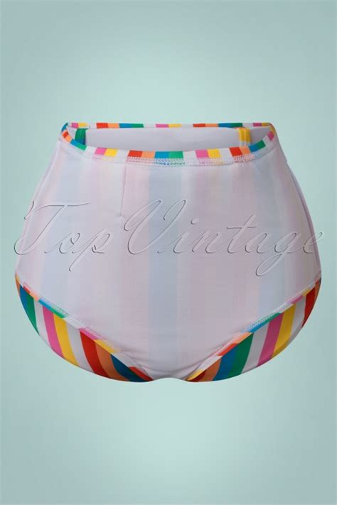 Unique Vintage S Redondo Rainbow Pride High Waist Bikini Bottoms In Multi Shop At Topvintage