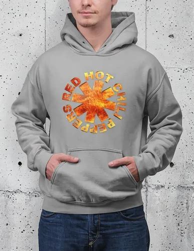 Poleron Unisex Red Hot Chili Peppers Concierto Logo Fuego Estampado Algodon Cuotas sin interés