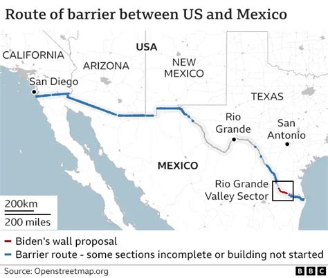 biden approves  section  border wall  mexico crossings rise