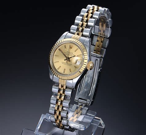 Rolex Datejust Dameur I Kt Guld Og St L Med Gylden Skive Ca