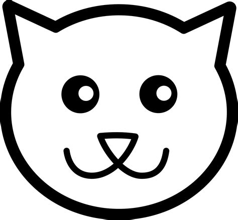 Black And White Cat Face Clipart Best