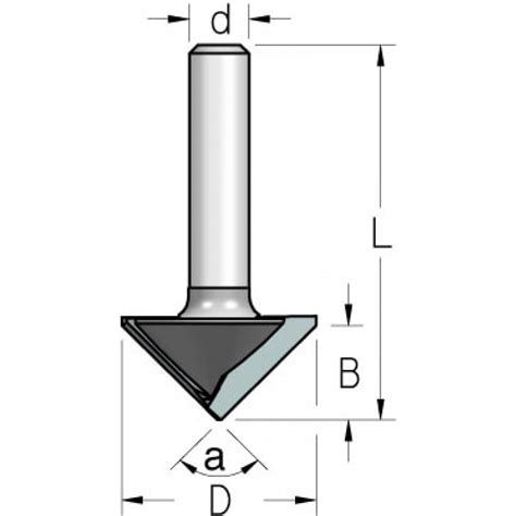 Фреза V-образна для гипсокартона α90° D26 В12,7 d6 VG90273