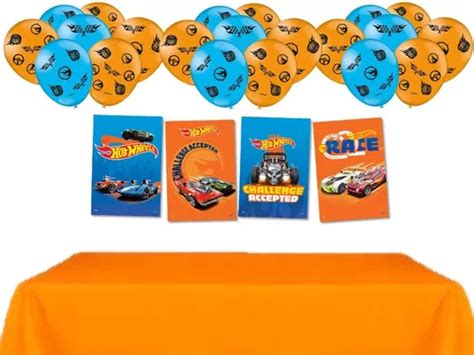 Kit Festa Hot Wheels Painel Quadros Balões Toalha Mesa MercadoLivre