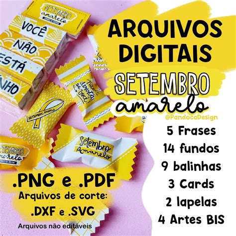 Kit Digital Setembro Amarelo Frases Balinhas Ilustra Es Verloop Io