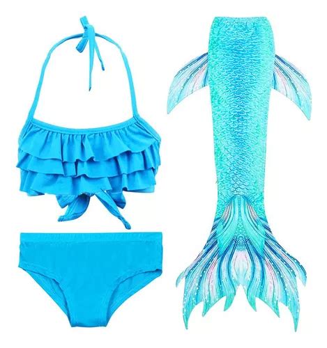 Conjunto De Bikini Nataci N Para Ni As Traje Sirena Cuotas Sin Inter S