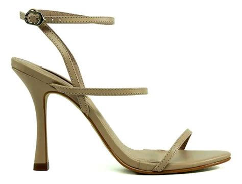 Sand Lia Nude Couro Werner Salto Alto Fino Cm Parcelamento Sem Juros