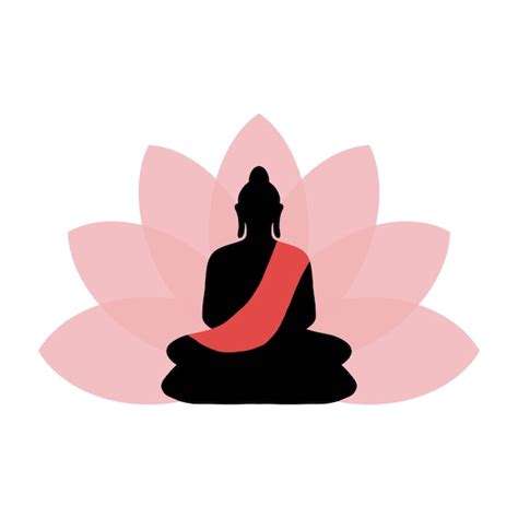 Ilustraci N De La Silueta Vectorial De Buda En Meditaci N Vector Premium