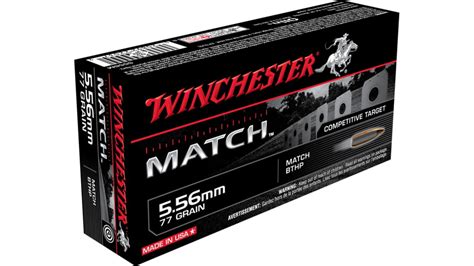 Winchester MATCH 5 56x45mm NATO 77 Grain Boat Tail Hollow Point 500