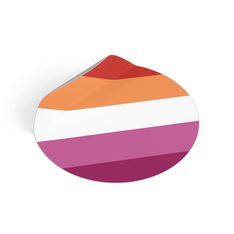 Wlw Lesbian Pride Flag Round Vinyl Sticker Etsy