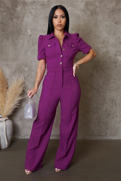 Classic Purple Jumpsuit Womens Etsy