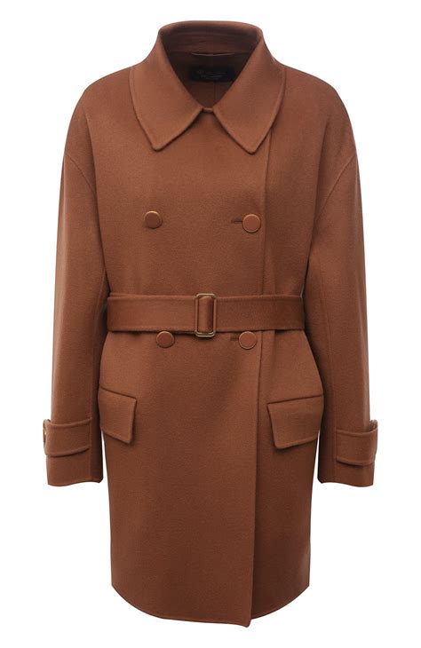 Женское коричневое кашемировое пальто LORO PIANA купить в интернет ...