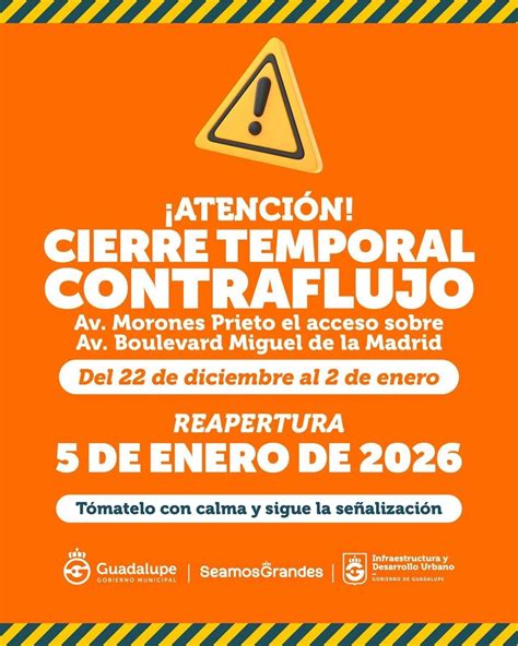 ¡A prepararse! Notifican cierre temporal de contraflujo