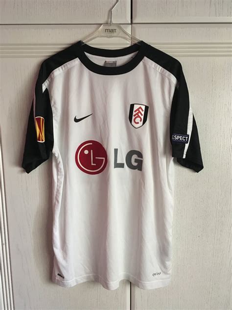 Fulham Home Football Shirt 2009 2010 Sponsored By Lg