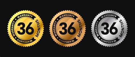 premium vector  months warranty icon  gold circle  circular